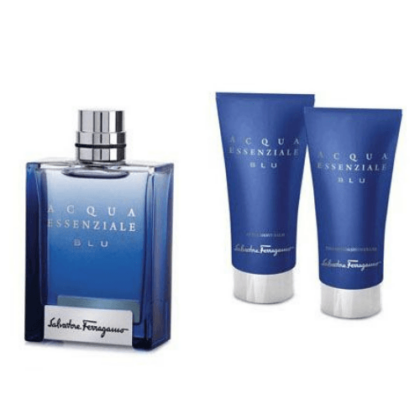 Salvatore Ferragamo Acqua Essenziale Blu EDT 100ml Gift Set  For Men